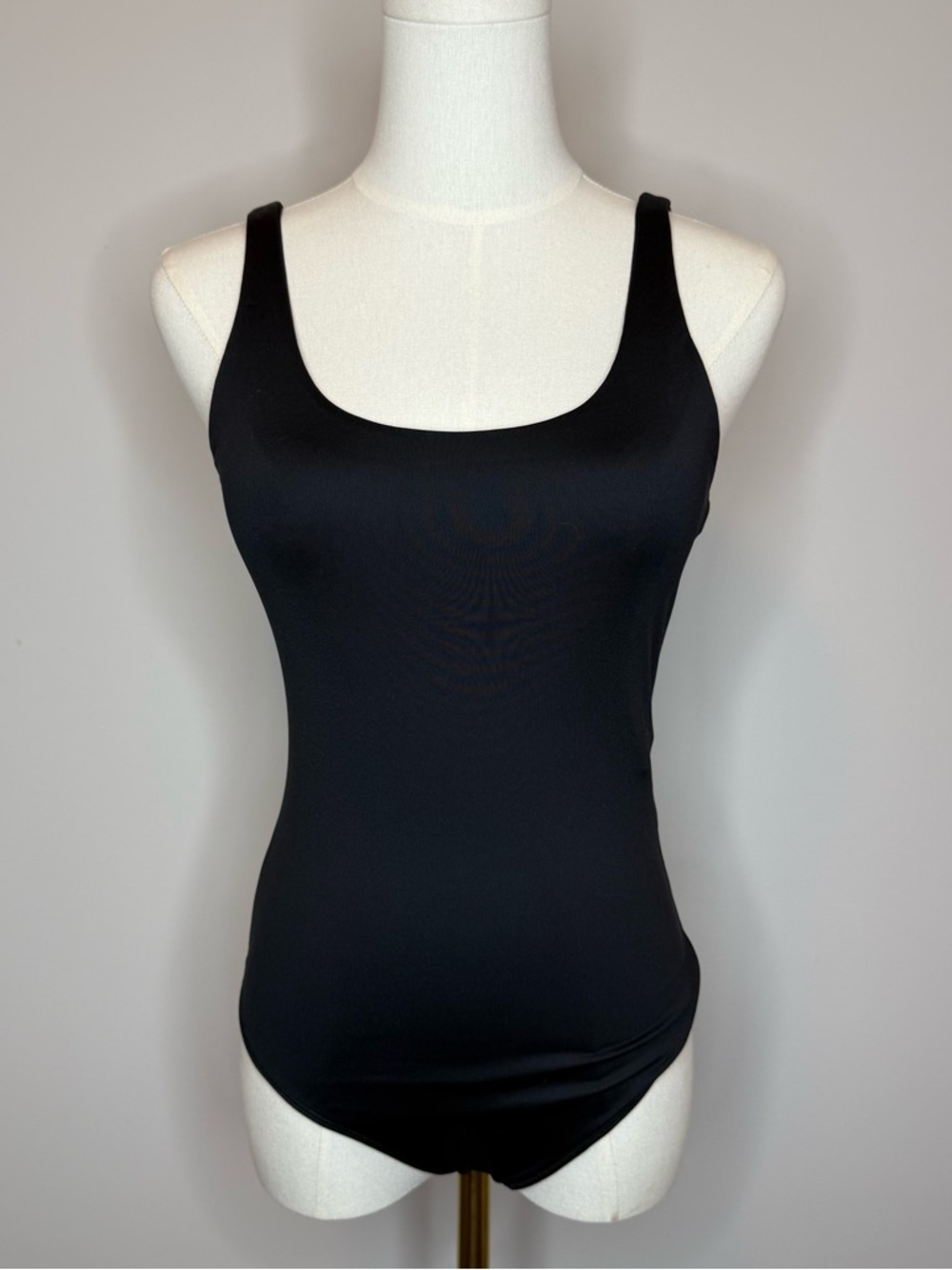 Abercrombie & Fitch Black Scoop Neck One-Piece